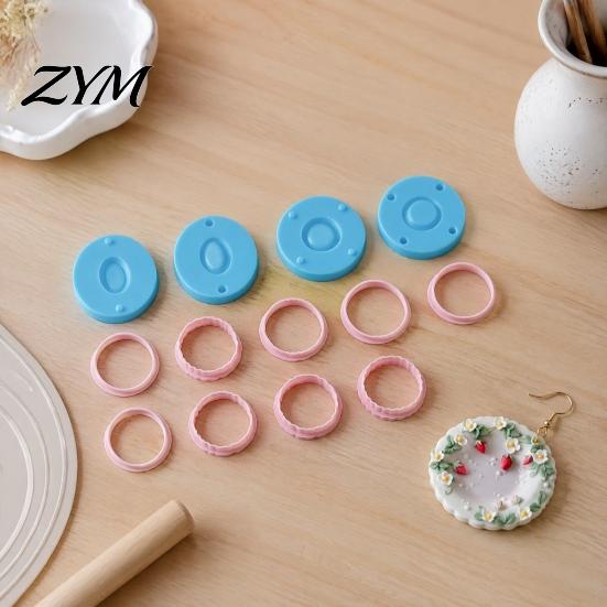 Craft Molds for Clay Earrings 12Pcs Mini Plate Molds, Earring with Positioning Base, Multi?Shape Jewelry Pendant Making Cutters DIY Polymer Earring,