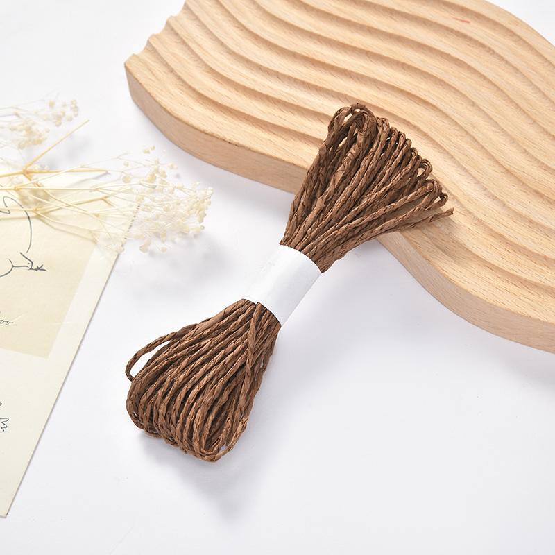 Doppelsträngiges Farb-Papierseil Durchmesser 2 mm, handgewebtes Kindergarten-Kraftpapierseil Farb-Papierseil Geschenkbox Verpackung