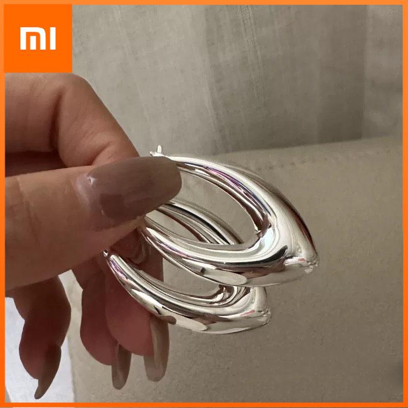 Xiaomi BF CLUB 925 Sterling Silver Earrings For Women Trendy Simple Oval Earring Jewelry Prevent Allergy Party Accessories
