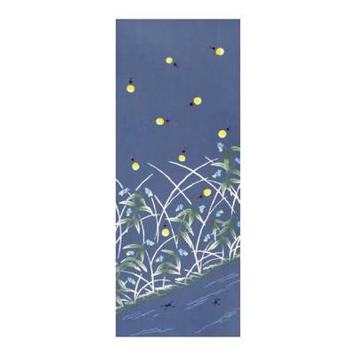 Maruzen Chusen Tenugui Towel, Firefly Pattern, 247, 37x98cm, Cotton, Soft, Absorbent, Washable, Reusable, Made In Japan