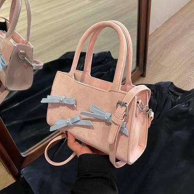 Schleife Mode Handtasche Damen Frühling Einfache Premium Texturierte Kleine Quadratische Tasche Umhängetasche