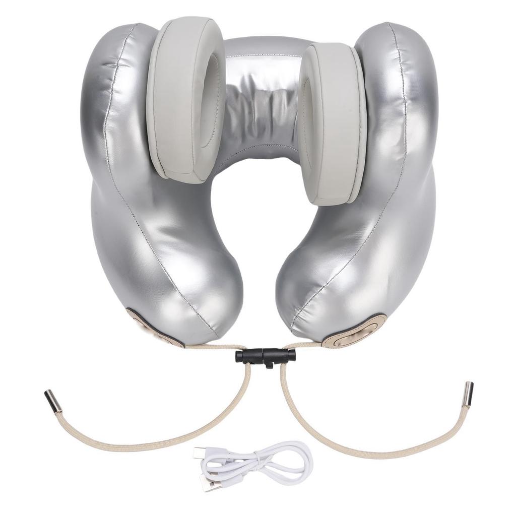 Travel Neck Pillow with Bluetooth 5.2 Headset U Shape Music Pillow with 2 Level Heating Detachable Magnetic Ear