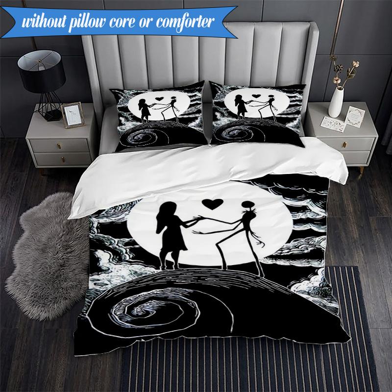 Gotische Leichenschönheit In Bloom 3-teiliges K-Pop Musikgruppen-Bettwäscheset, Ideal für Schlafzimmer, Wohnheim, Inklusive Bettbezug und 2 Kissenbezügen, Fan-Geschenke