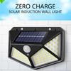 100 LED Solar Wall Lamp Outdoor Lamp,Motion Sensor Solar Powered Sunlight Street Lamp Garden Railing Decorative Lamp