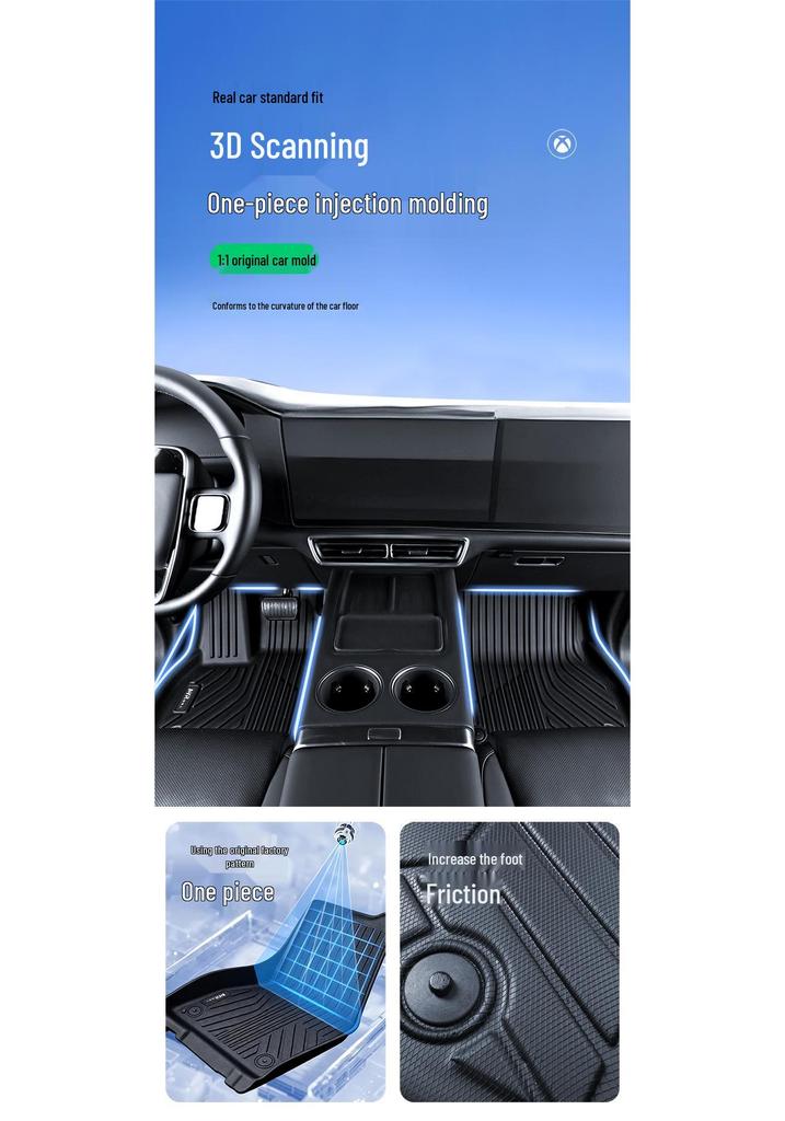 Full Coverage TPE Car Floor Mats for Volkswagen Sagitar, Lavida, Bora, Magotan, ID, Passat, Tayron, Tiguan L