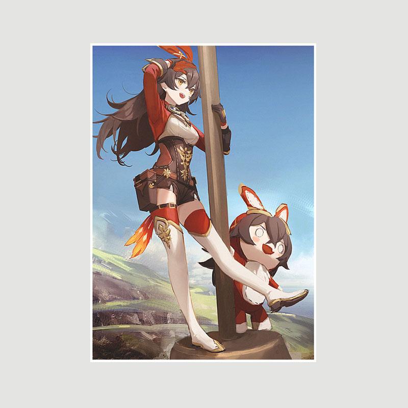 

Genshin Impact Series Posters White Paper Anime Girl Poster Mural Home Decor Study Bedroom Bar Cafe Decoration Painting Wall Art Prints 30x21cm