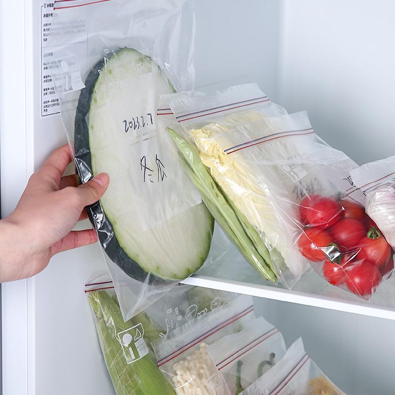 20/15/10pcs Fresh-Keeping Bag Household Food Sealed Bag Self-Sealing Frozen Sealed Compact Bag Refrigerator Storage Organiser