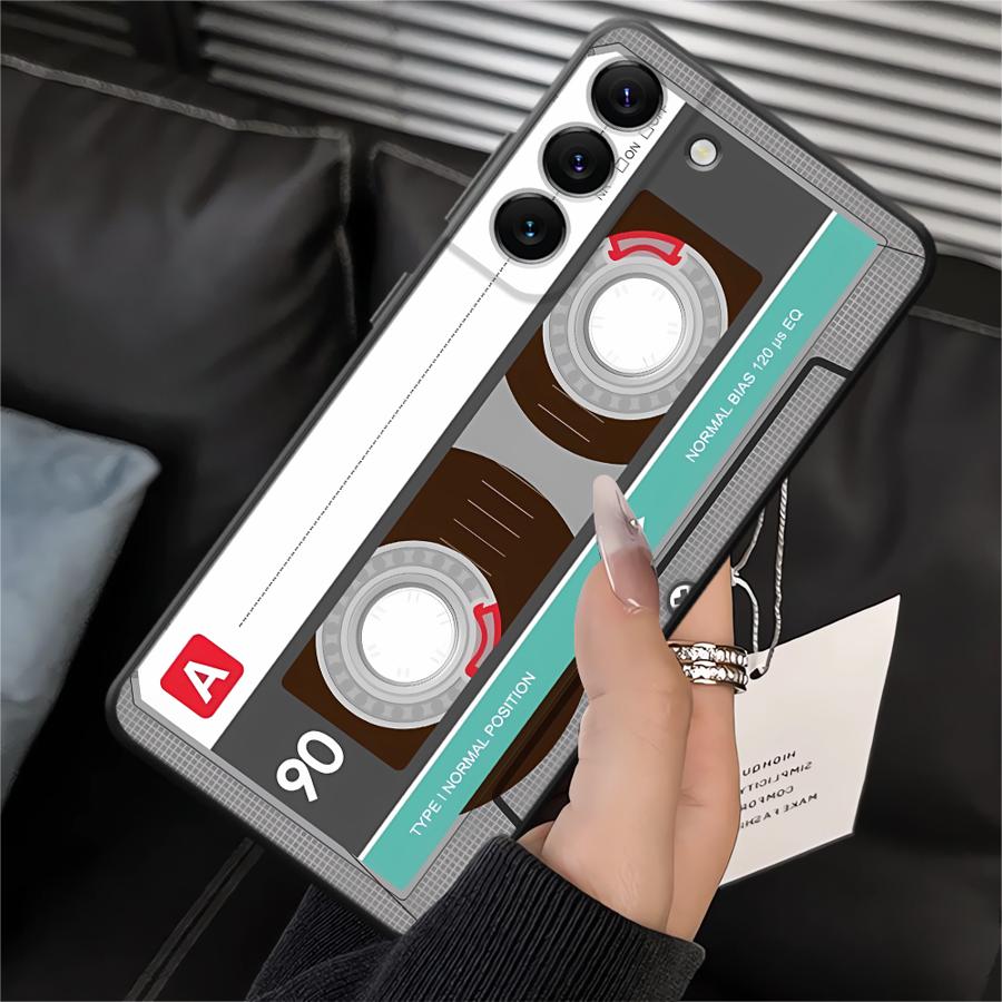 Retro Cassette Tape Black Soft Phone Cover Case for Samsung Galaxy A05 A17 A40 A16 A10 A12 A04 A50 A20 A13 A70 A06 A30 A15