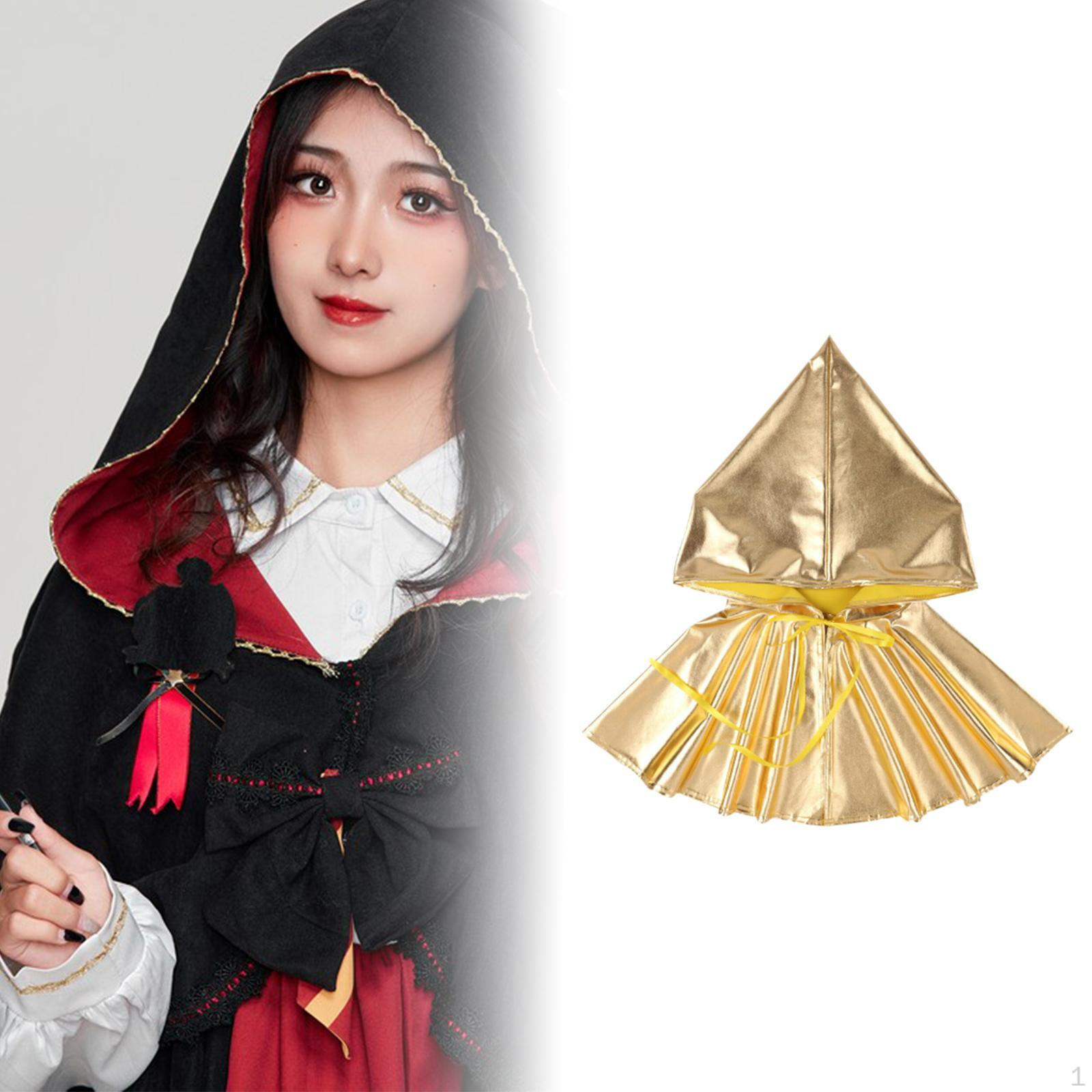 

Накидка с капюшоном, косплей-плащ для сценического представления, вечеринки, свадьбы, женщин золотой