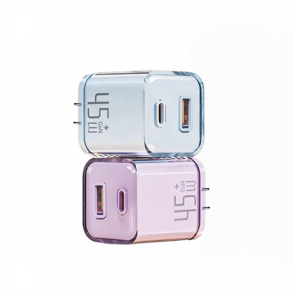 45W Gallium Nitride Multi-Port A+C Charger with Fast-Charging and 4-in-1 Cable