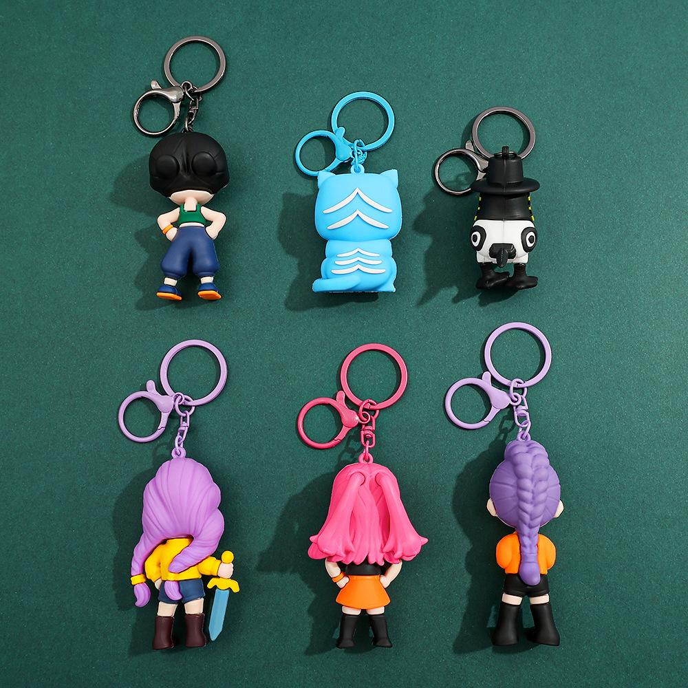 New KPOP Demon Hunters Little Tiger Keychain Pendant Cartoon Anime Monster Hunt Girl Key Ring Bag Hanging Decoration Gift