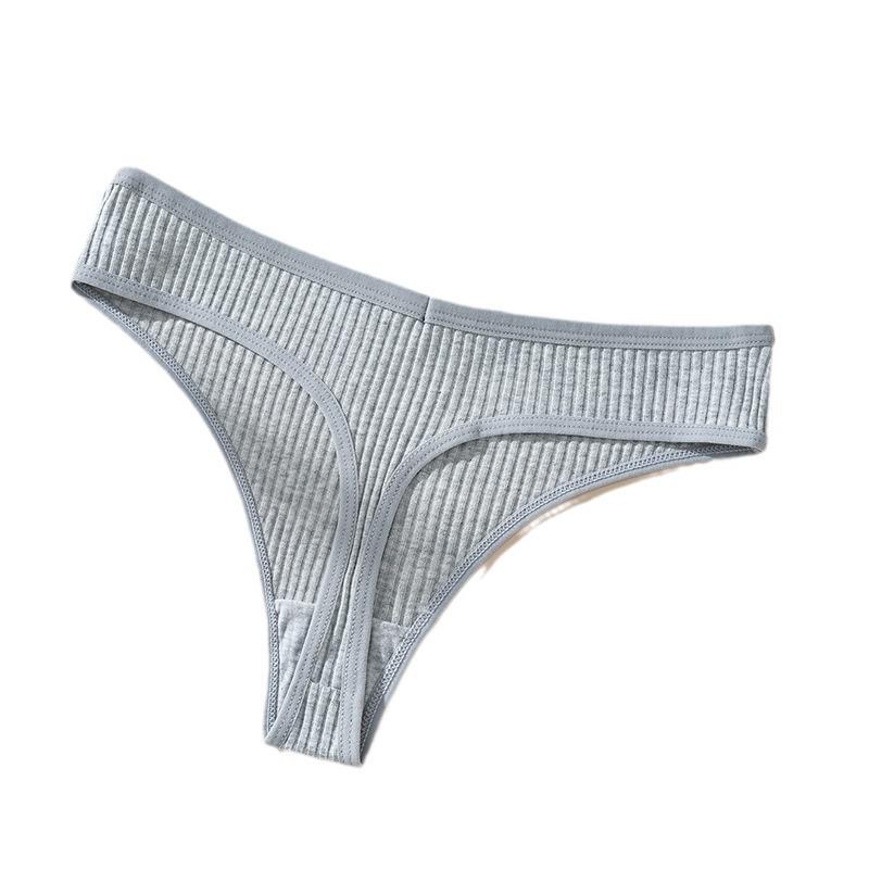 Sexy Low-Rise Thong Ribbed Women'S Panties Briefs T-Pants Yoga Fitness