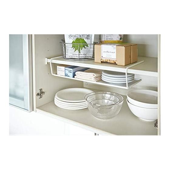 [Bulk Purchase Set of 2] Yamazaki Jitsugyo Tableware Storage Plate Dish Storage L White 2960 | Dish Stand Dish Rack 2 Tier Shelf Kitchen Dishes