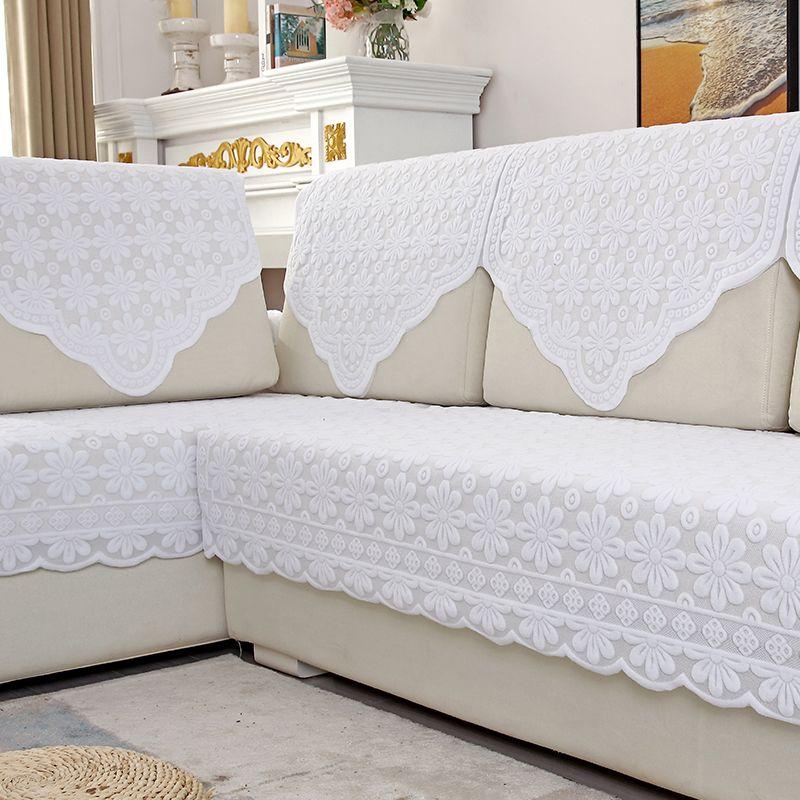 

Утолщенное кружевное полотенце на спинку дивана, простое и современное, тканевое, подушка, скандинавское, нескользящее, полотенце на подлокотник, многофункциональное покрывало, чехол Gilly Flower Upgrade-White Square 60*60cm