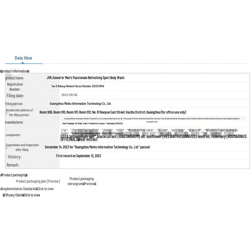 JVR Men's Invigorating Scented Shower Gel