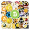 50 New Waterproof Bitcoin Graffiti Stickers for Luggage, Skateboards, & Water Bottles