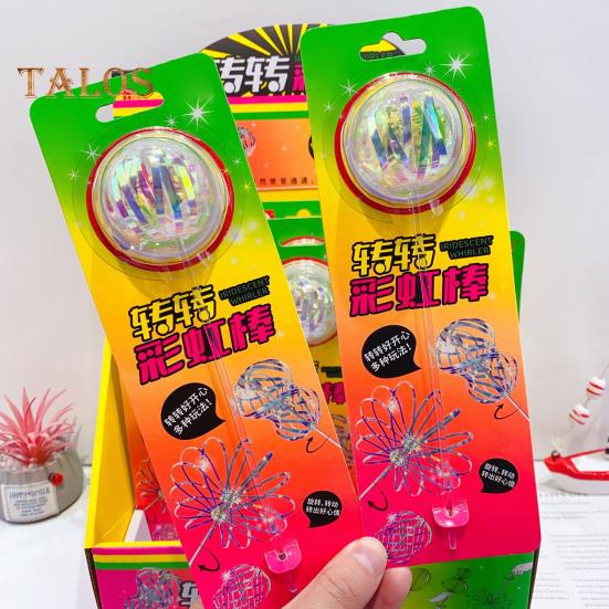 3/6Pcs Rainbow Spinner Stick Rainbow Twirler Rainbow Spinner Toy Rainbow Bubble Wand Variable Twirler Stick Rave Toys for Party
