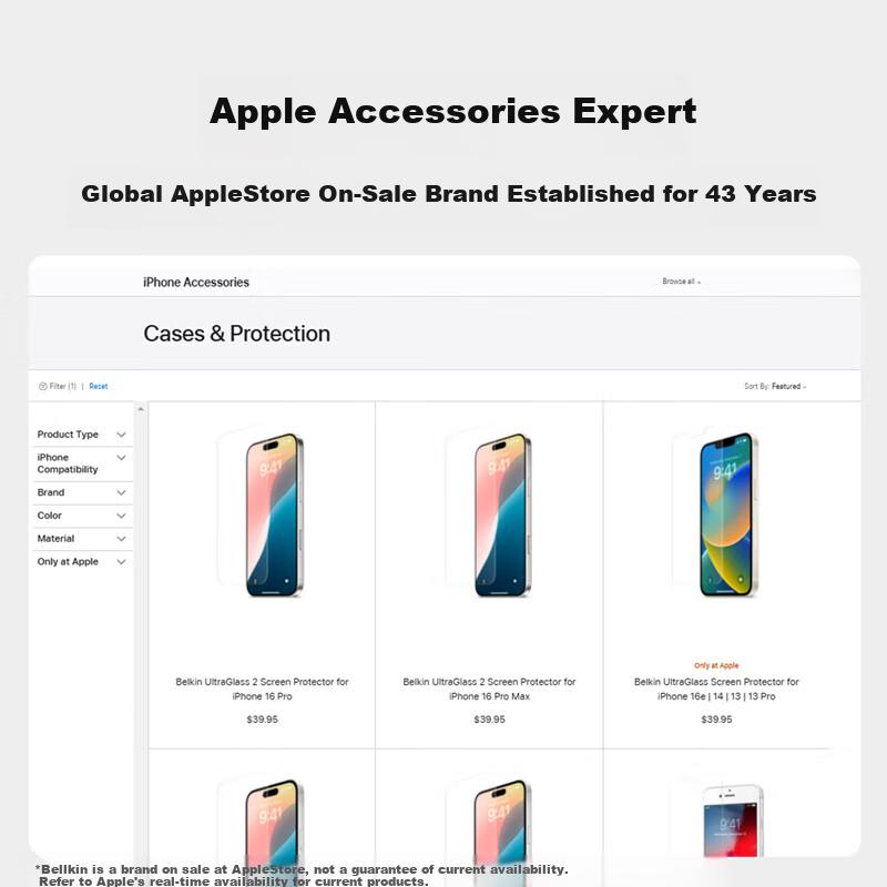 BELKIN iPhone 17 Pro Full Coverage Magnetic Absorption Phone Case Transparent Phone Protective Cover MSA031