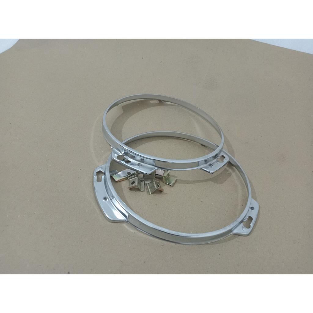 Suzuki Samurai SJ Headlight Head Lamp Chrome Bezel Ring Rim Set Pair |Fit For