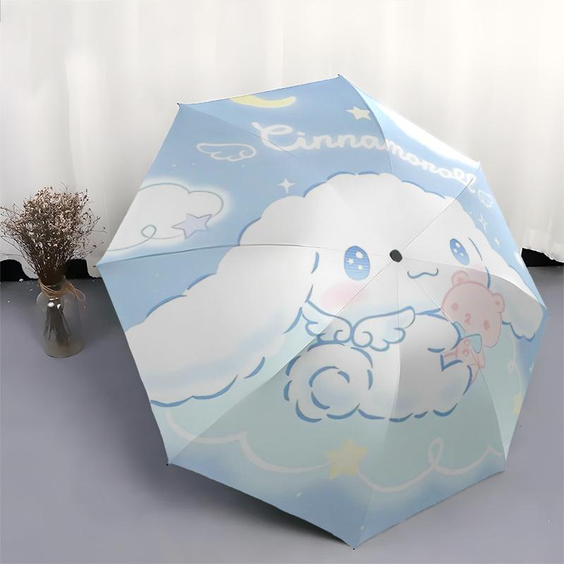 1pc Cinnamoroll & Little Bear Durable Cartoon Folding Umbrella, Portable 3-Fold Compact Umbrella for Men and Women, Suitable for Travel or Daily Use.S