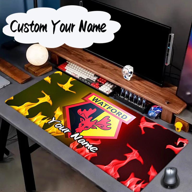 Custom Name Mouse Pad Watford Crest Design Mouse Pad, Gaming Mouse Pad, Keyboard Pad, Desk Decor for Computer Notebook Fan Birthday Gift