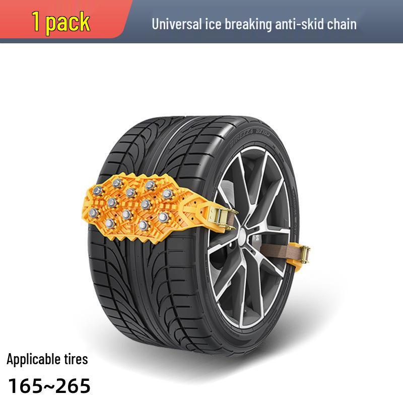 Universal Anti-Skid Snow Chains for Cars, Off-Road Vehicles, and SUVs