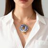 Accessori Orecchini Irregolari in Porcellana Blu Dipinta a Mano Acciaio Inossidabile Materiali per Artigianato