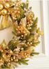 50CM Christmas Wreath with Bow and Vine Ornaments for Door Decoration