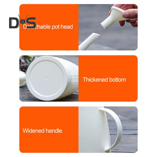 Konewka 1,8 l z długą wylewką, dzban ogrodowy z rozetą, lekka plastikowa konewka do roślin doniczkowych, roślin zewnętrznych