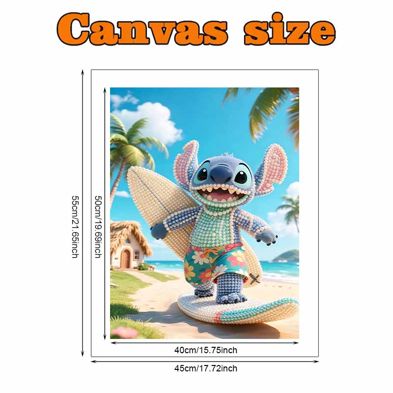 Disney Pearl Art Painting Stitch Surfing Beach Home Wall Decor Art Crafts Handmade DIY Adult/Beginner Gift Creative Home Decor Frameless 146