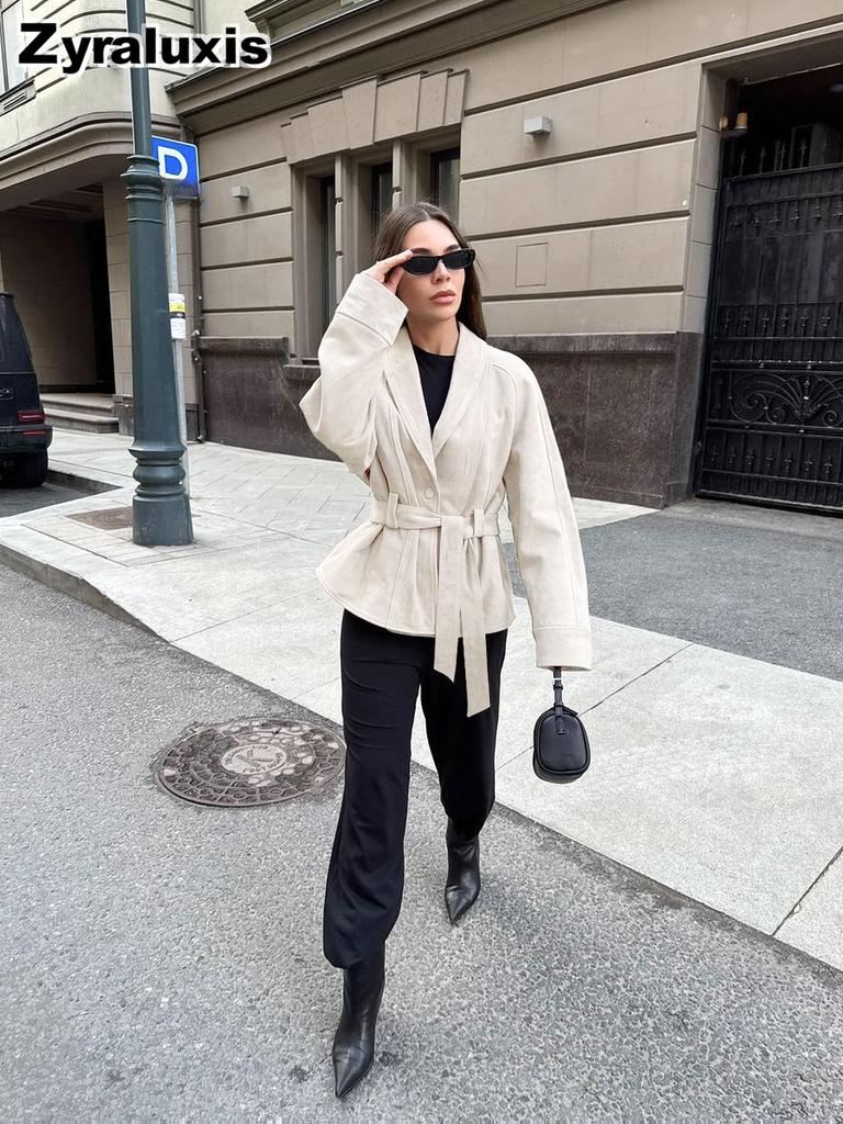 Long Sleeve Velvet Jacket for Women Autumn Winter Casual