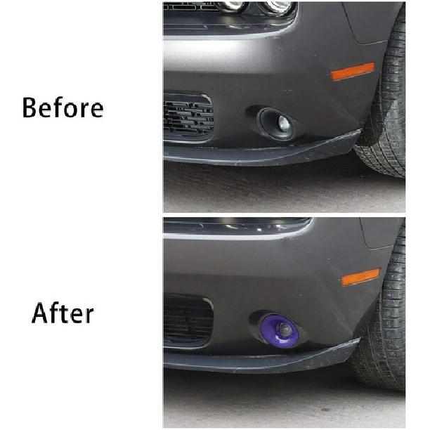Car Front Fog Light Lamp Ring Cover Trim for Dodge Challenger 2015+ Purple