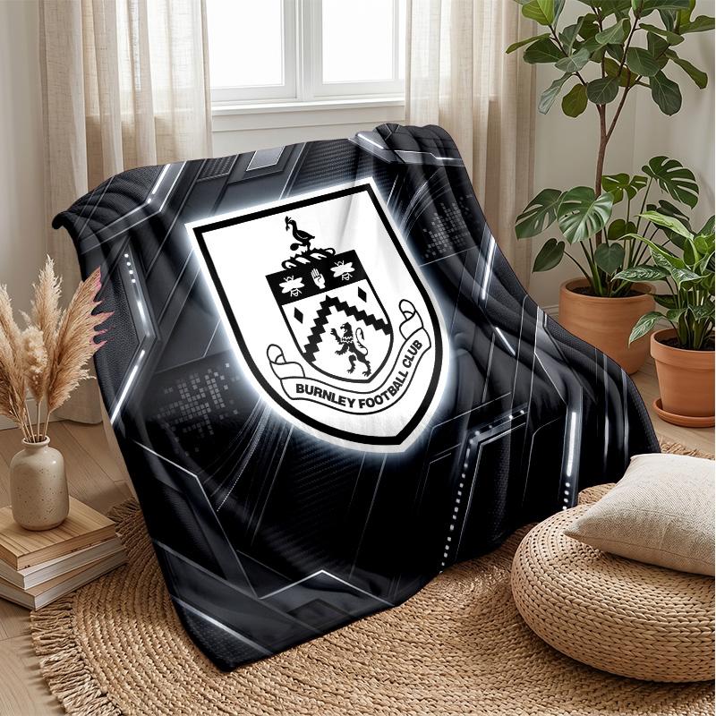 Coperta in Flanella con Stampa Calcio Burnley, Coperta Morbida Calda Leggera per Divano Letto Campeggio