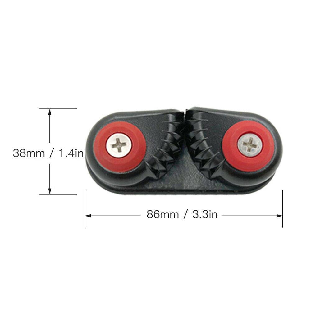 2Pcs Boat Black Aluminium Rope Clamp Cleats Matic Fairlead Marine Sailing Rowing Sailboat Kayak Canoe Dinghy Accessories