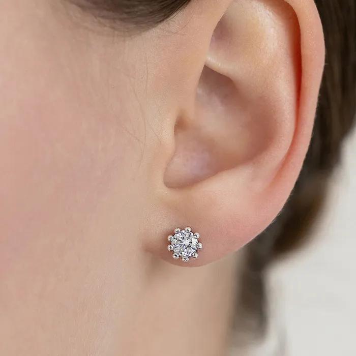 Antique Flower Prong Cubic Earrings EC3320