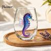 Unique Sea Creature Drinkware Octopus Stemless Wine Glass, 3D Marine Animal Printed Bar Shape Cocktail Cup Borosilicate Glassware, for Cocktails