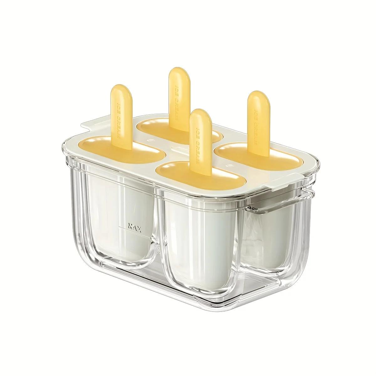 

Popsicle Mold Household Ice Cream Mold Double-layer Food Grade Ice Lattice Maker Box Making Tool Popsicle for Juices and Fruits белый