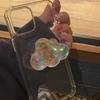 Ins Korean Dreamy Laser 3D Cloud Clear Phone Holder Grip Tok Support For IPhone 16 Pro Max Accessories Finger Ring Stand Bracket