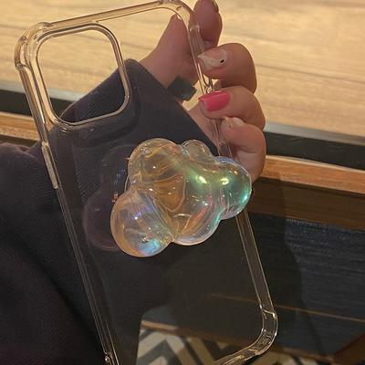 Ins Koreanisch Traumhafter Laser 3D Wolke Klarer Handyhalter Griff Tok Halterung Für iPhone 16 Pro Max Zubehör Fingerring Ständer Halterung