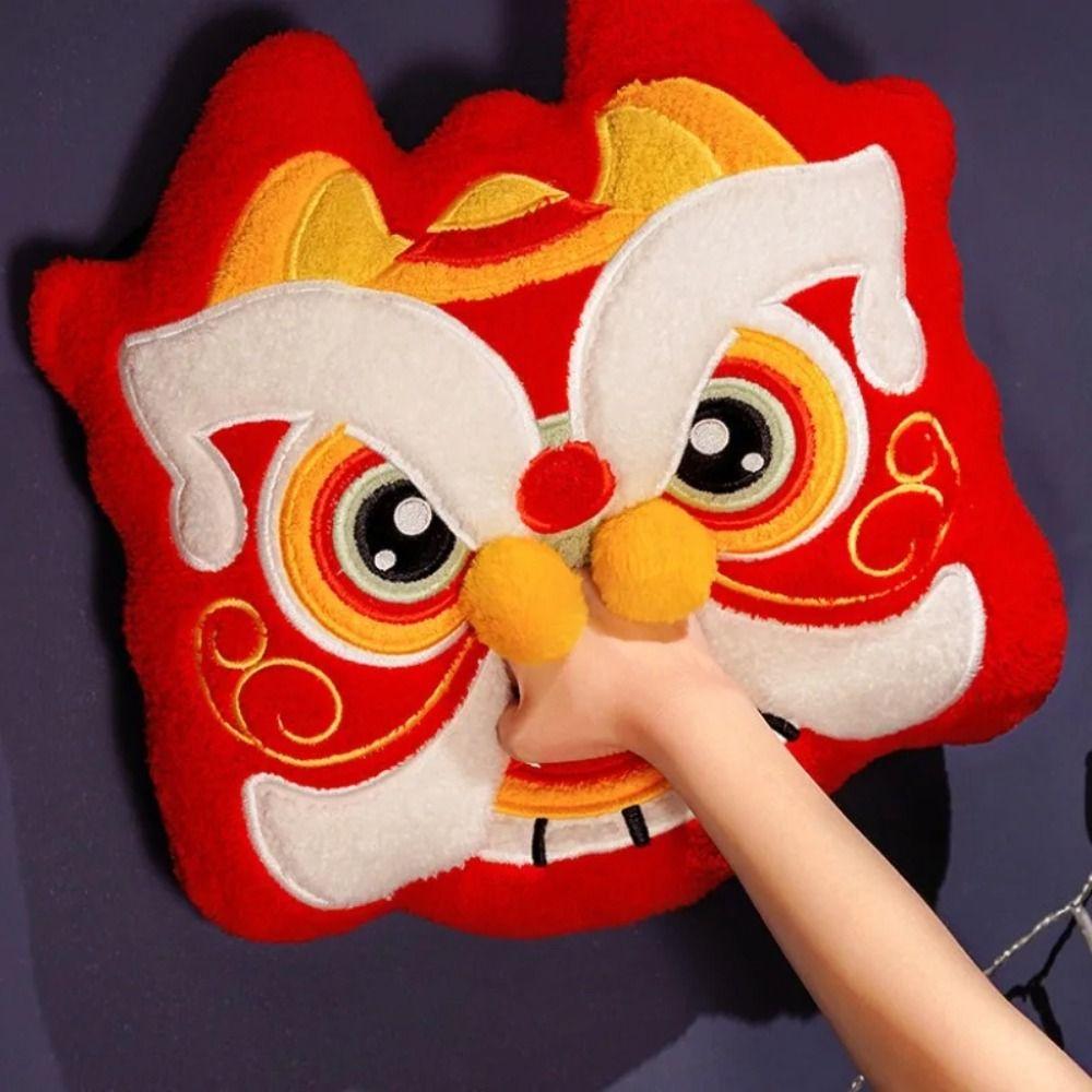 New Year New Year Dancing Lion Pillow Dancing Lion Koi Fish Embroidery Pillow  Home