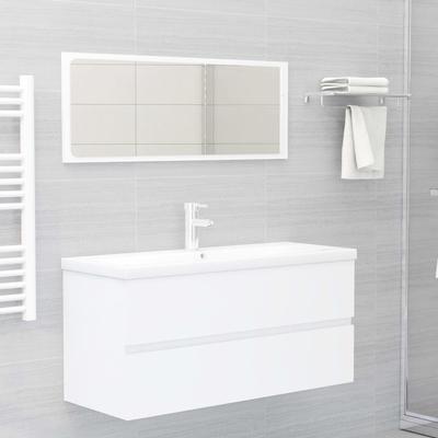 Bathroom Vanity Cabinet White 100 X 38.5 X 45 Cm Particleboard
