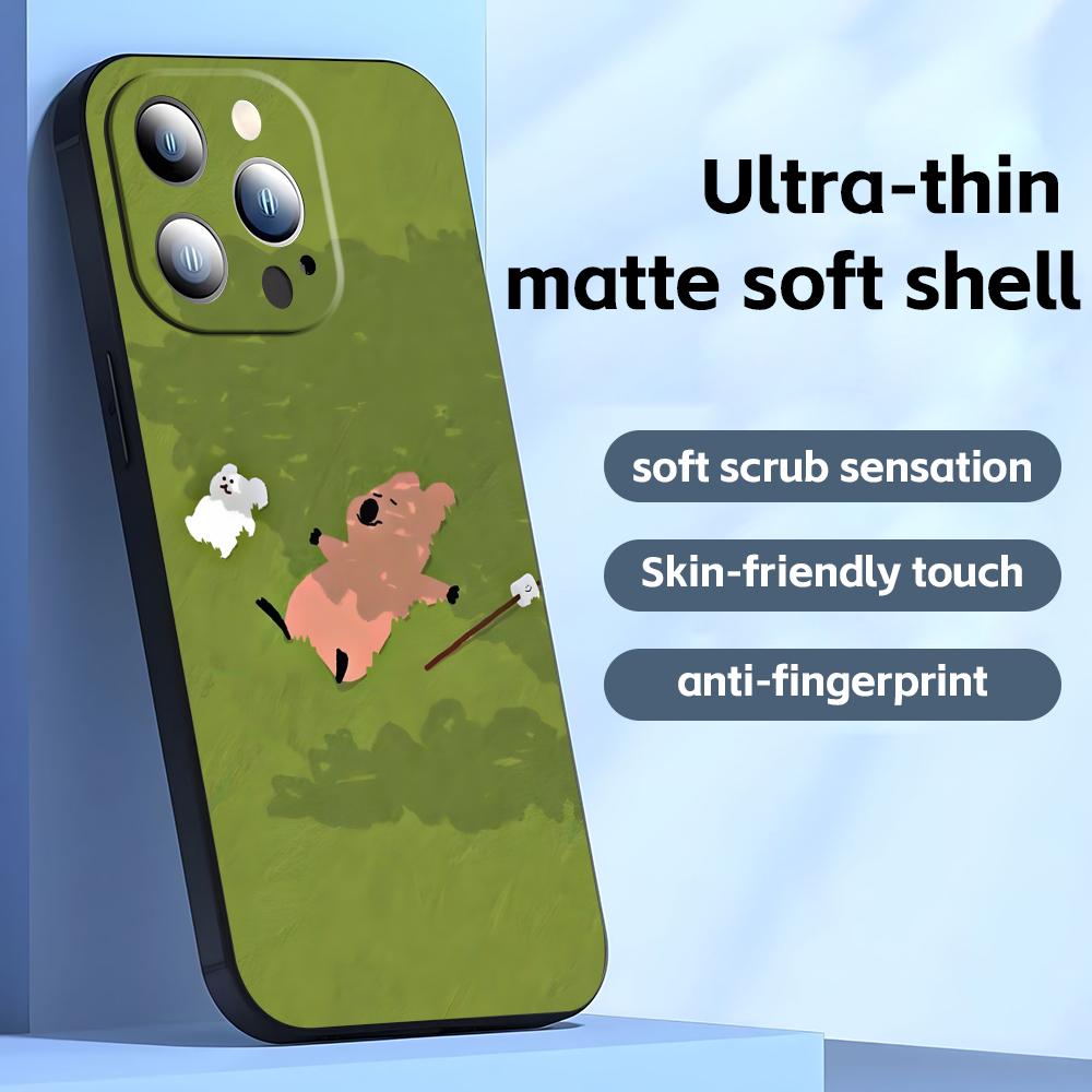 Cute D-Dinotaeng Phone Case For iPhone17 16 16e 15 14 13 12 11 Plus Mini Pro Max Soft black Shockproof Cover