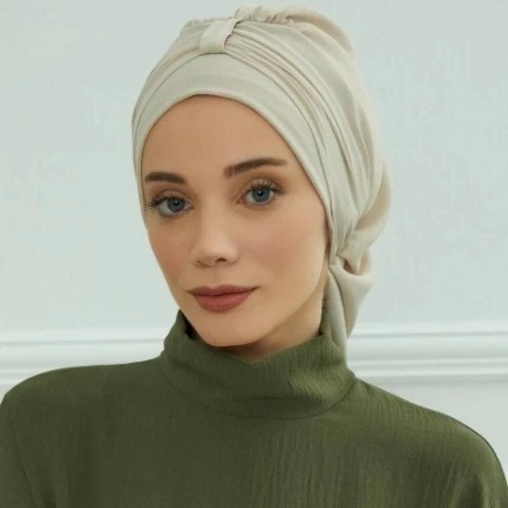 Muslim Instant Turban Pure Color Stretch Inner Hat Hijabs for Caps Ready To Wear Women Head Scarf Under Bonnet