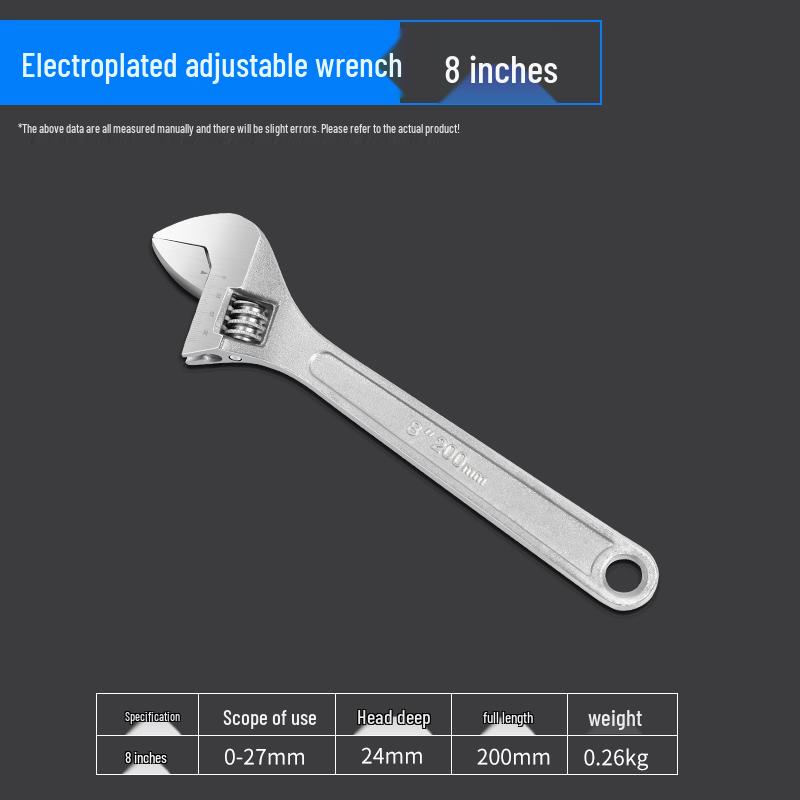 Adjustable Multifunctional Large-Opening Self-Tightening Short Handle Wrench for Plumbing