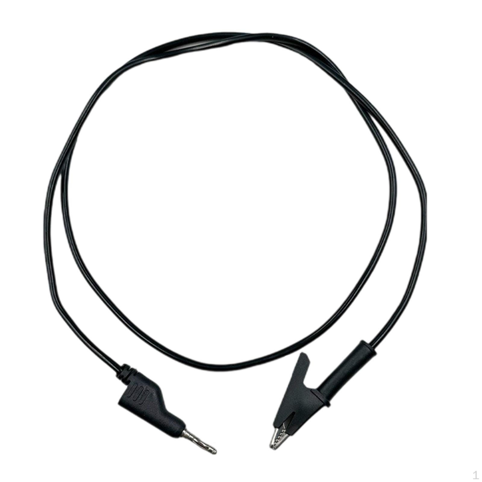 

100cm Professional Versatile Heavy Duty Banana Plug to Clip Test for Multimeter чорний