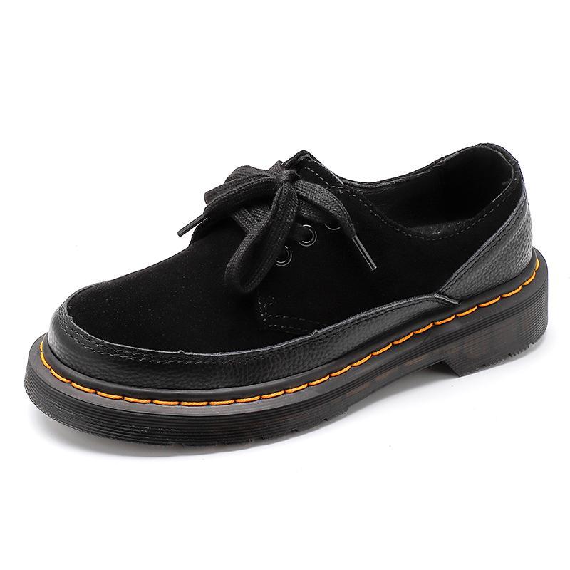 Casual Trend Low Top Martin Boots - Thick Sole Low Top Small Leather Shoe Hole Casual 35