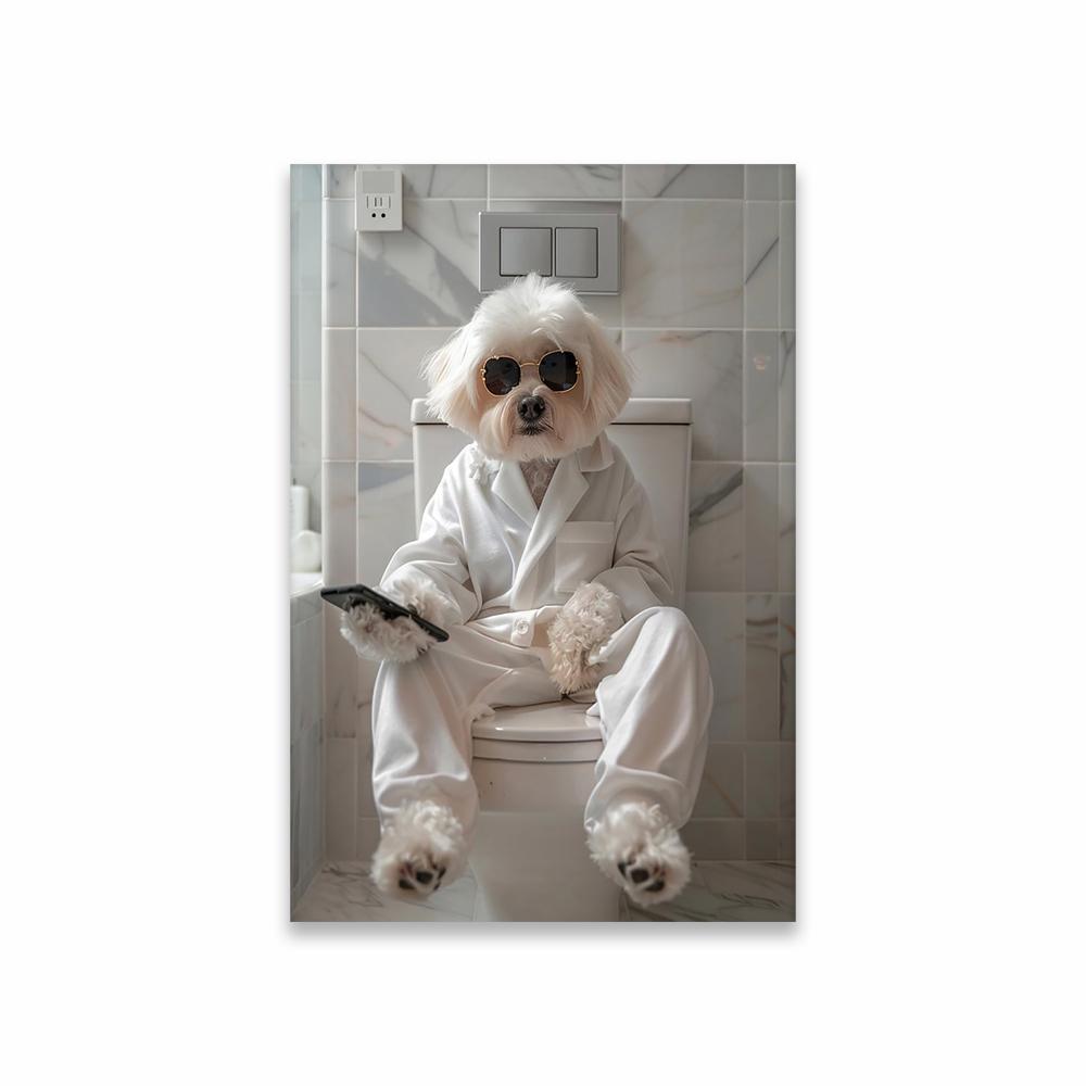 Lustige Nette Tierkunst Poster Tier Hund Katze Wandkunst Drucke Lustige Badezimmer Wanddekoration Leinwandbild Moderne Toiletten Dekoration