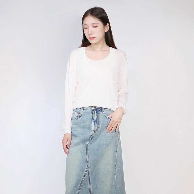 

Sweet Basil Women s Crew Neck Long Sleeve Knit Sweater S