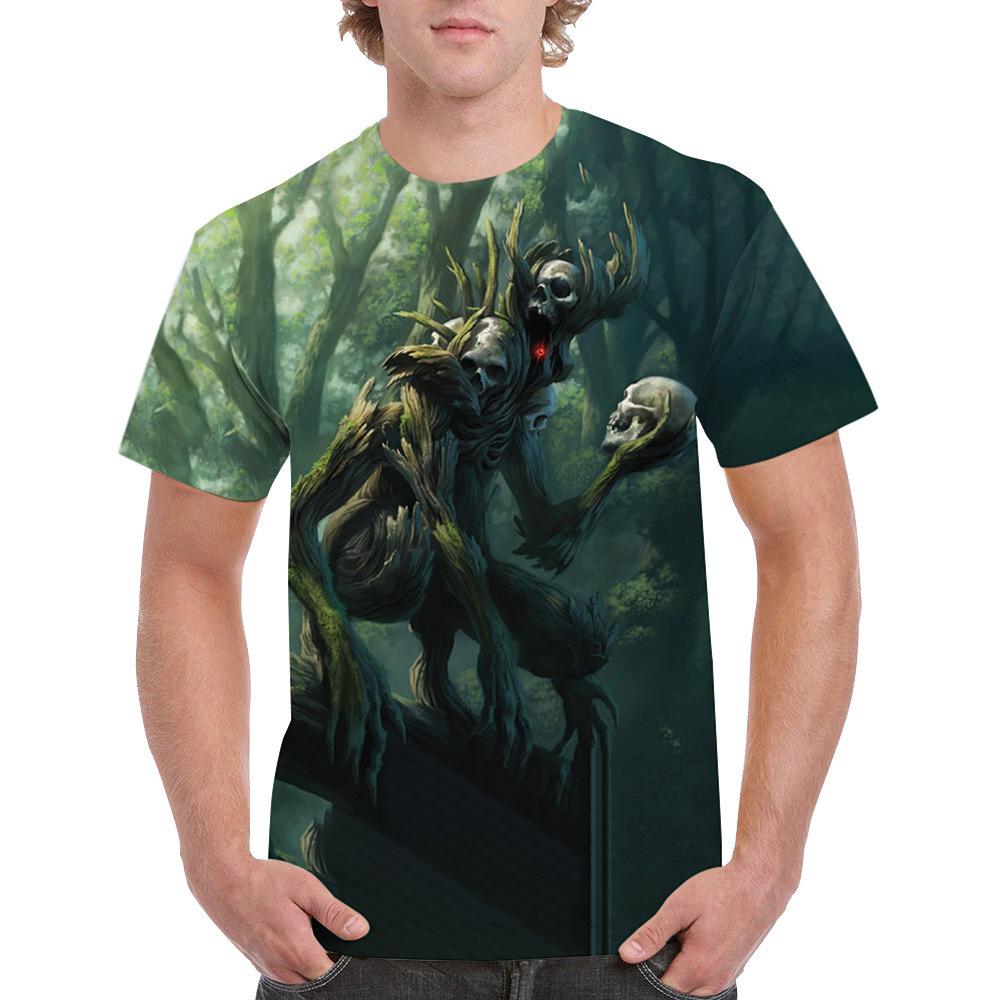 Men's Halloween 3D Printed Crew Neck T-Shirt Fashion Versatile Breathable Trend Casual