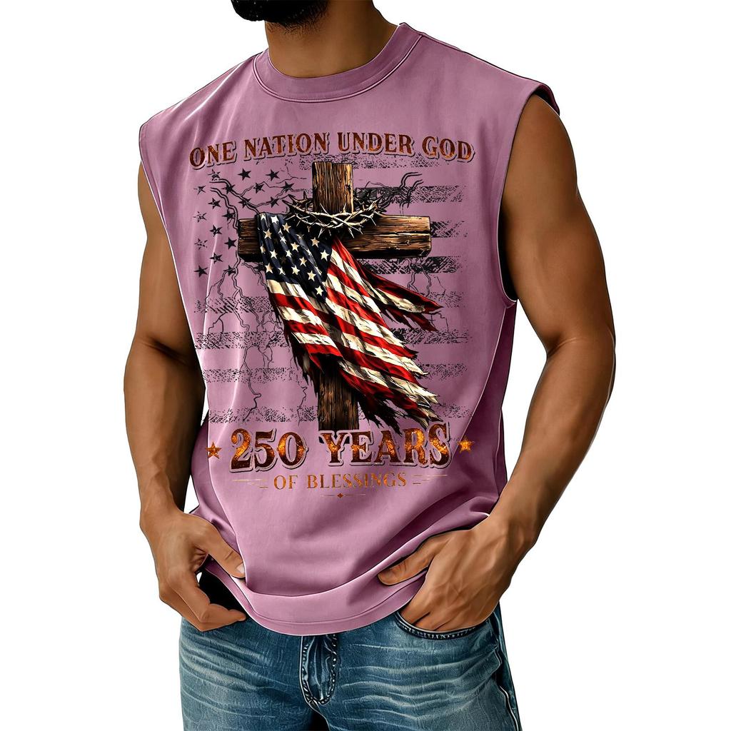 Herren Casual Tanktop mit Unabhängigkeitstag-Aufdruck